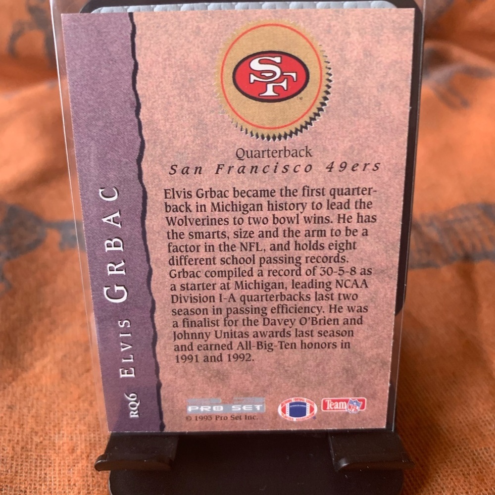 Elvis Grbac Rookie Quarterback Card - Picture 3 of 4